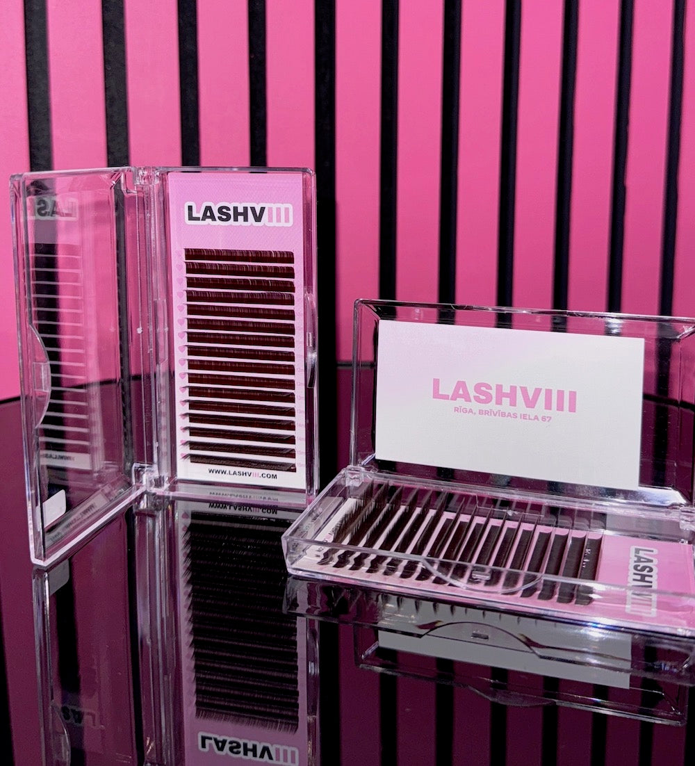 Brown LUX lashes 0.05 Mix M curl